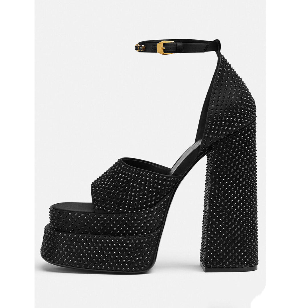 Femme Strass-besatte Chunky Platform Sandaler Stilla