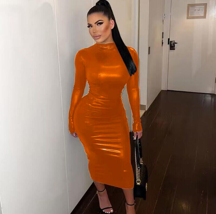 Dame Langærmet Bodycon Midi Kjole Stilla