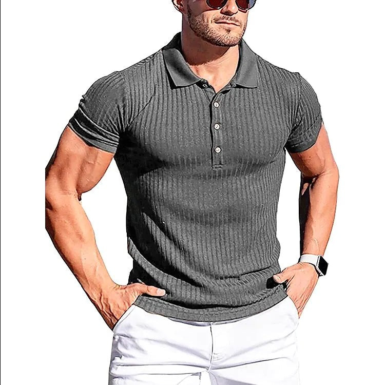 Herrer Struktureret Rib-Polo Casual Stilla