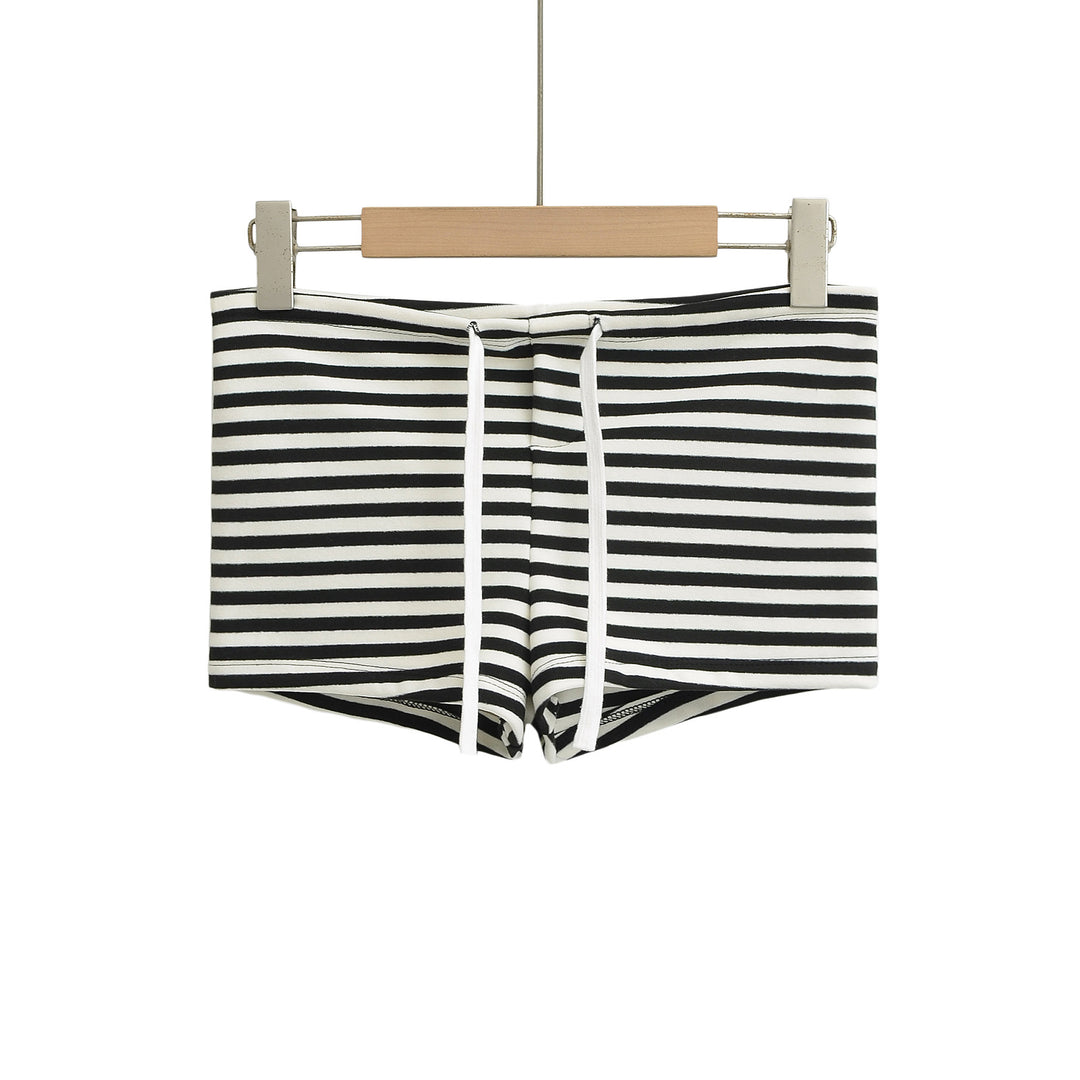 Dame badeshorts med elastisk talje og moderigtigt stribemønster Stilla