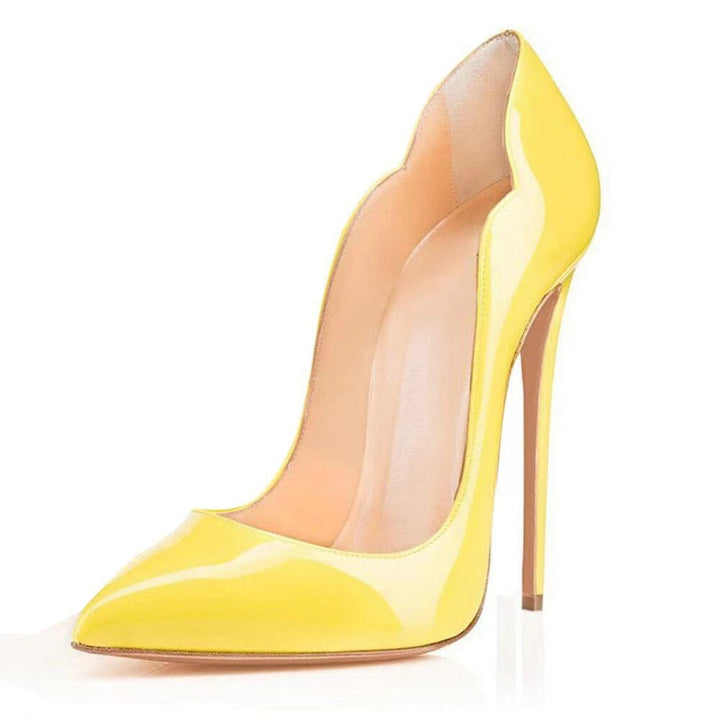 Femme Spids tå Stiletto Højhælede Pumps med blank finish Stilla