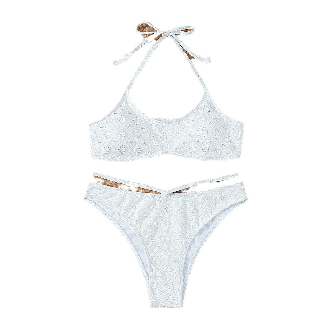 Dame Broderet Højskåret Bikini Sæt Stilla