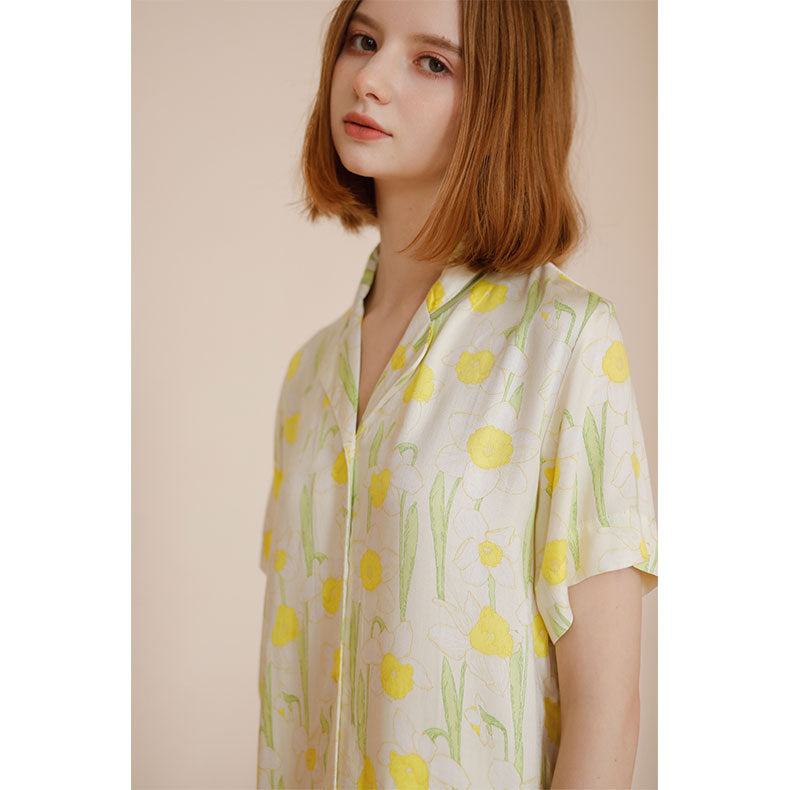 Dame Pyjamasæt med floralt design og åndbare egenskaber Stilla