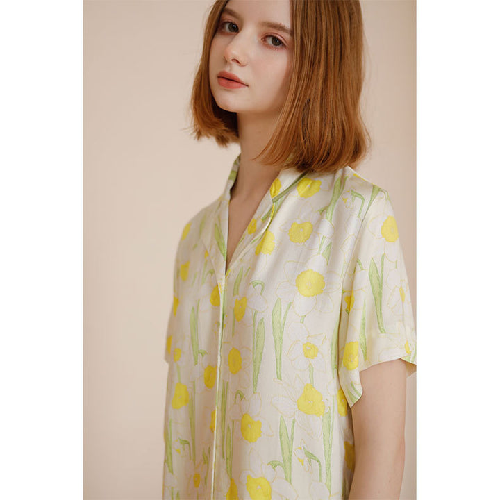 Dame Pyjamasæt med floralt design og åndbare egenskaber Stilla