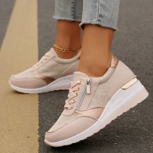 Dame Mode Sneakers med glitterdetaljer og lynlås Stilla