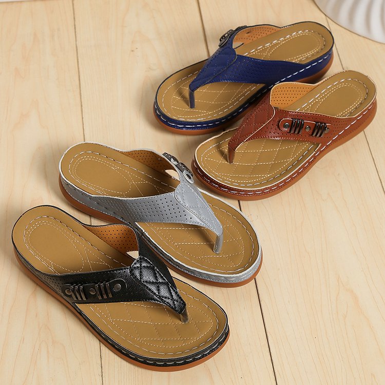 Dame Behagelige Tåsplit Sandaler med fashionable accenter og ergonomisk fodseng Stilla