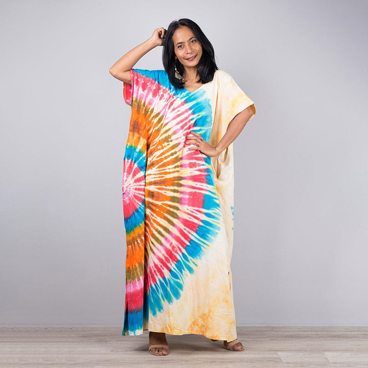 Dame maxikjole i batikstil Stilla