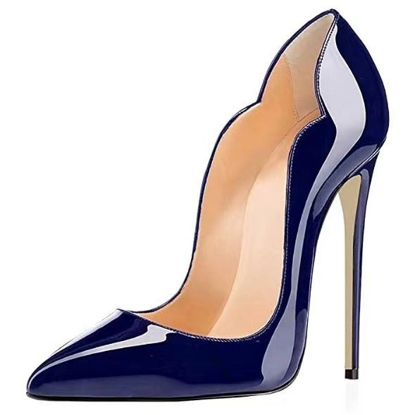 Femme Spids tå Stiletto Højhælede Pumps med blank finish Stilla