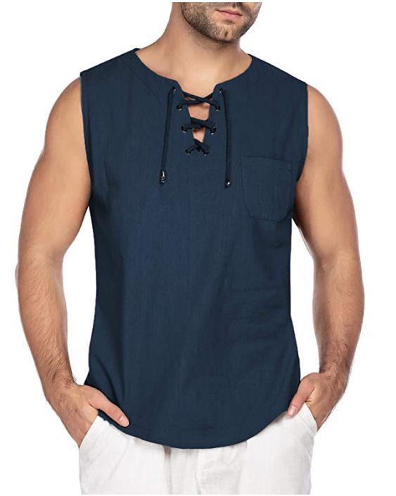 Herrer afslappet tanktop med snøring Stilla