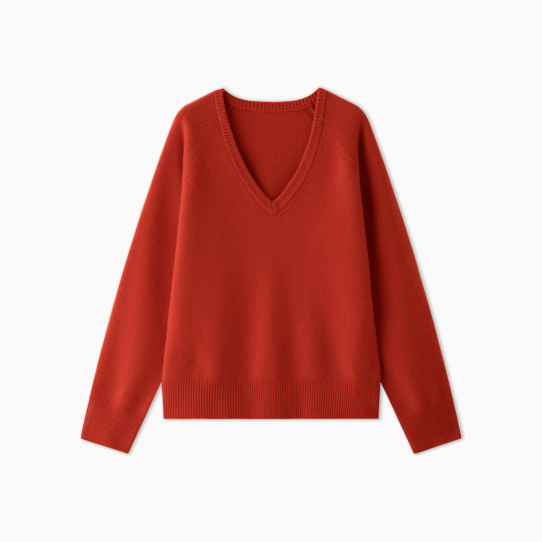 Kvinders hyggelige V-hals sweater Stilla