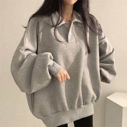 Femme Oversized Polo Sweatshirt med Puffærmer Stilla