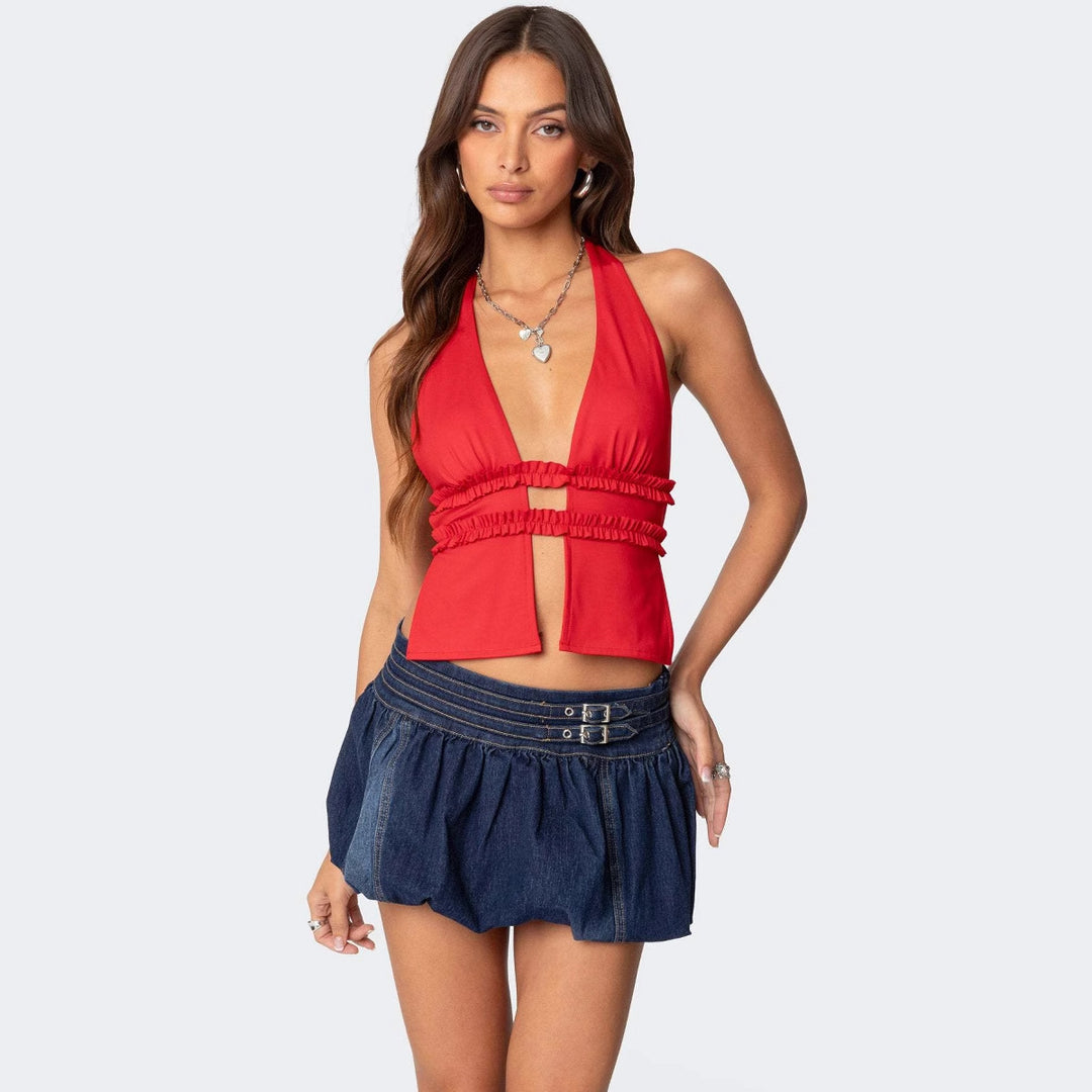 Dame raffineret Cropped-bluse Stilla