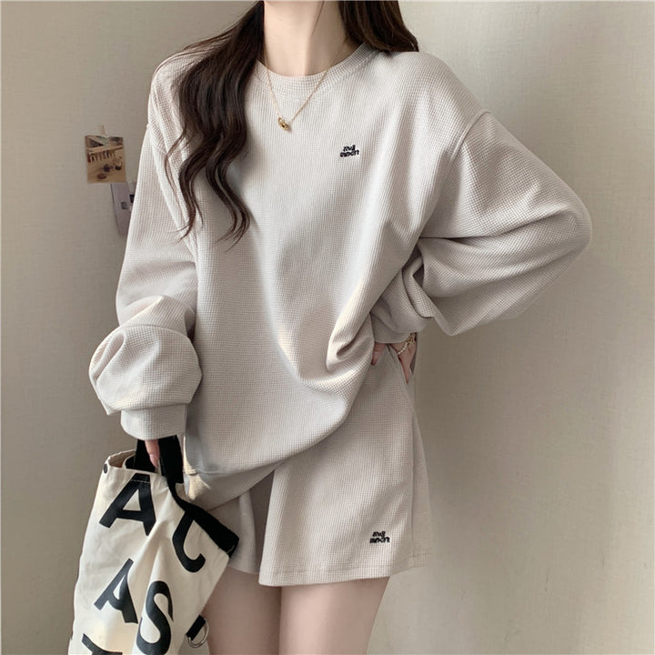 Femme Cozy Waffle Knit Overdimensioneret Sweatshirt Stilla