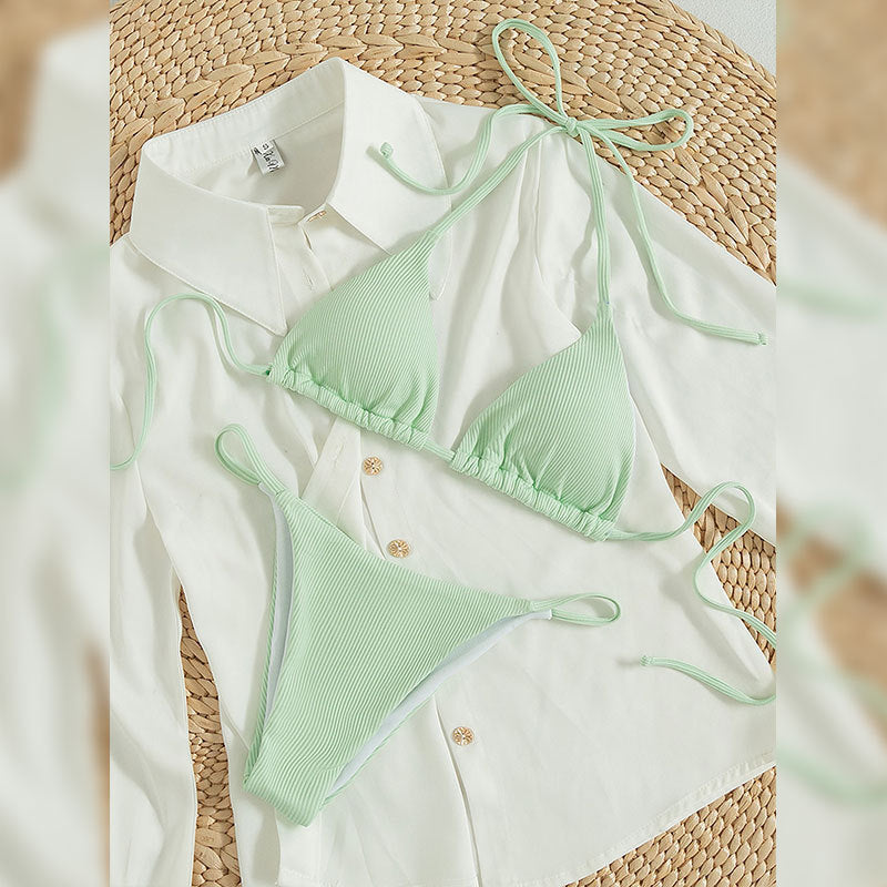 Dame Triangel-Bikini med fine ruffle-detaljer Skovae