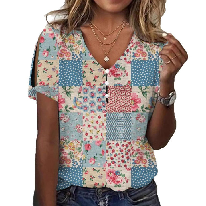 Dame Glitrende V-Pullover Bluse Skovae