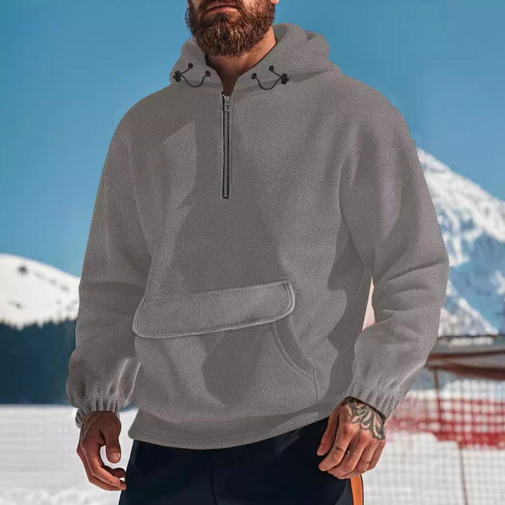 Herrer Sporty Fleece-Hættetrøje med praktisk lomdesign og funktionel lynlås Stilla