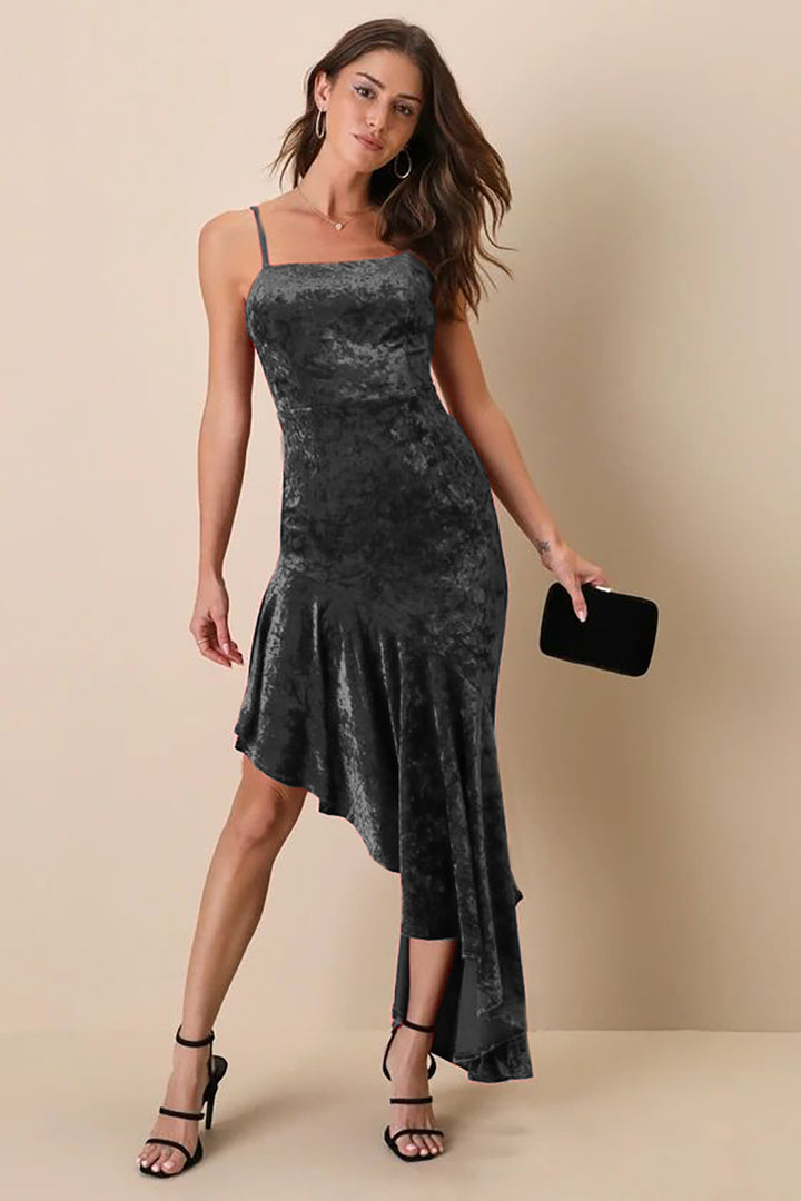 Dame Samt High-Low Maxikjole Stilla