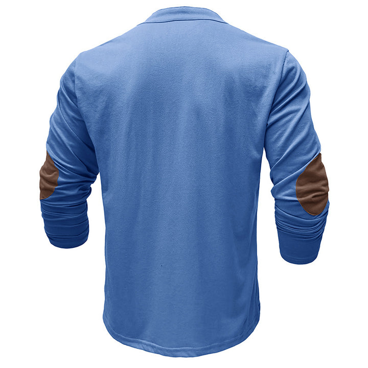 Herrer Langærmet Henley-Skjorte med trendy snøring og fashionable detaljer Stilla