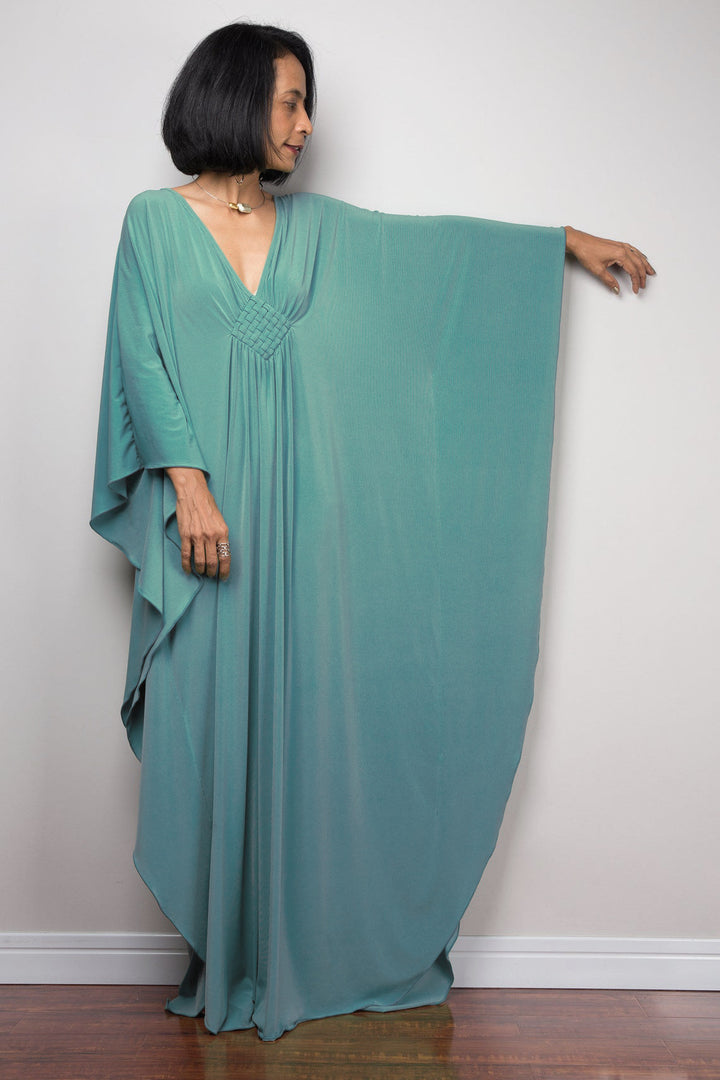 Dame Kaftan med elegant V-udskæring og flydende snit Stilla
