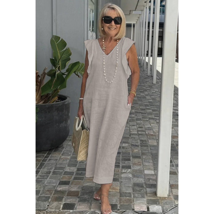 Stilla | Chic Bag Bind Flatter Ærme Bomulds Linnedragt