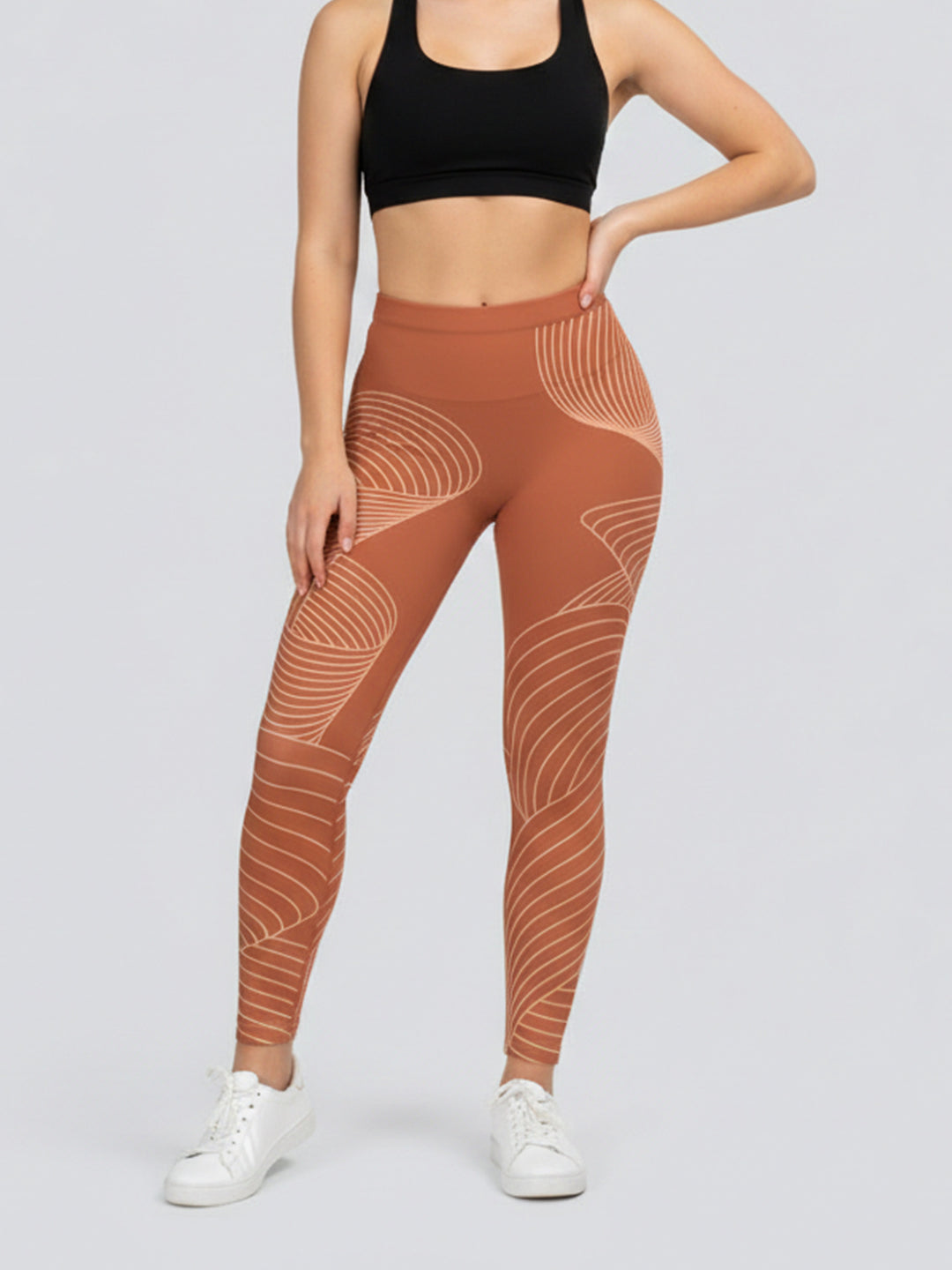 Dame sportleggings med stilrent stjernedesign og høj talje Skovae