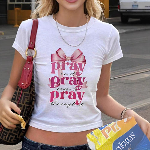 Dame ærmeløs T-shirt med inspirerende citat og legende sløjfemotiv Skovae