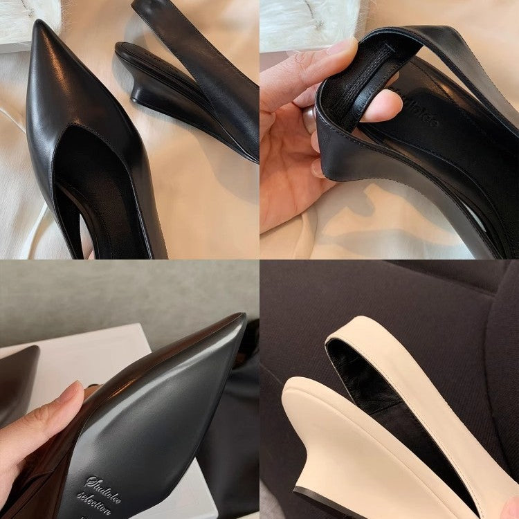 Dame spidse slingback-pumps med elegant udskæringsdesign Stilla