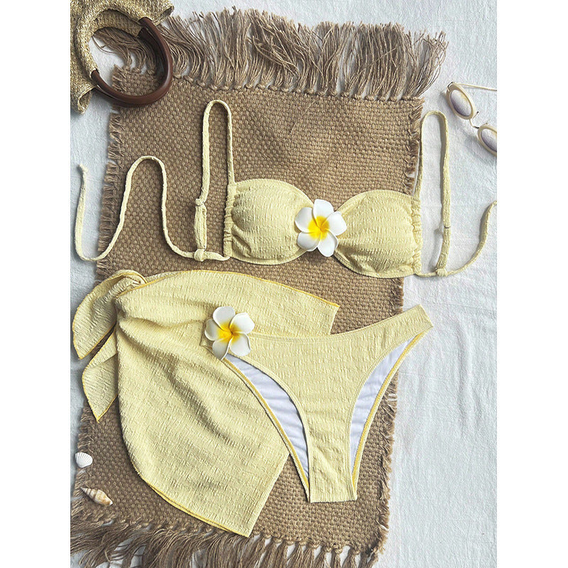 Damer Bandeau-bikini-sæt med elegant omslagsskjørt Skovae
