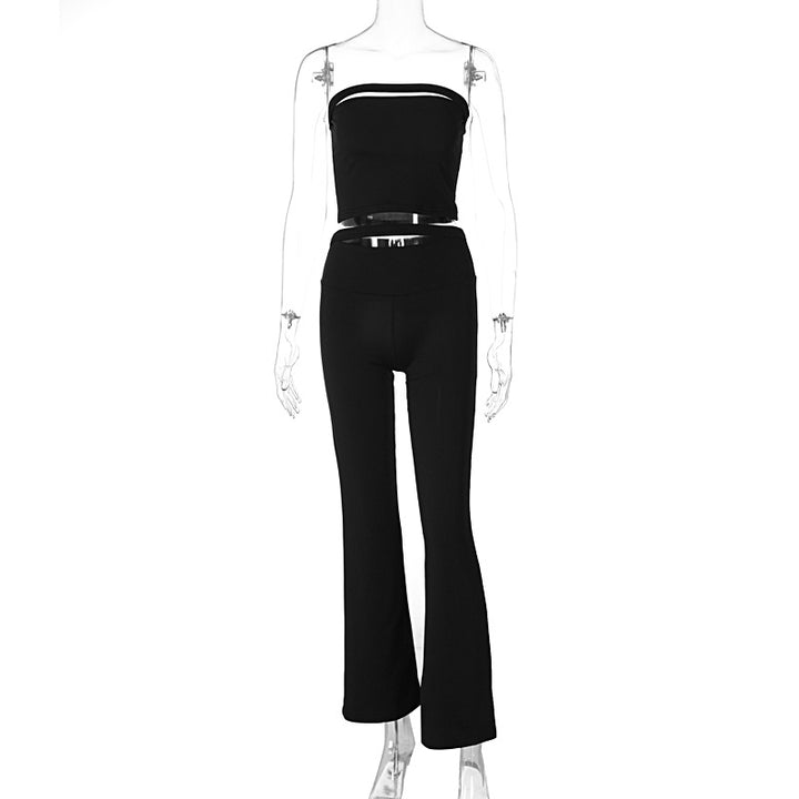 Dame Mode Sæt i to dele med Flared Leggings Skovae