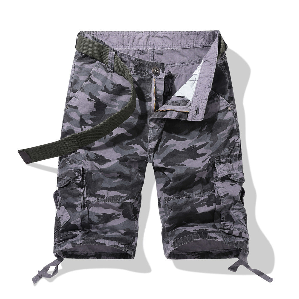 Herre Cargoshorts i camouflage-design med justerbar Talje Stilla