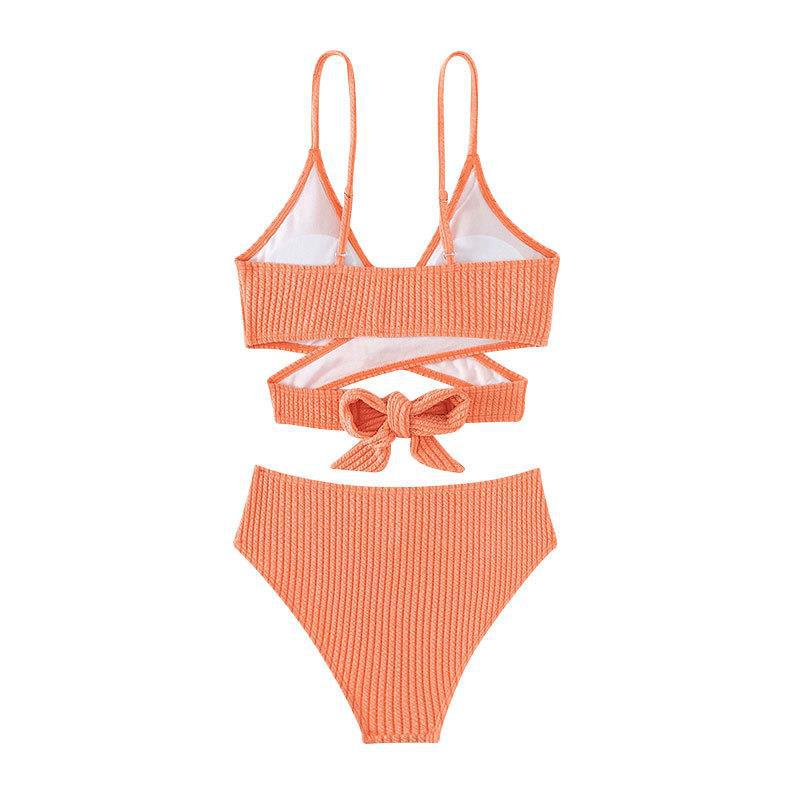 Kvinder Højskåret Bikini med raffineret Vaflet Design Skovae