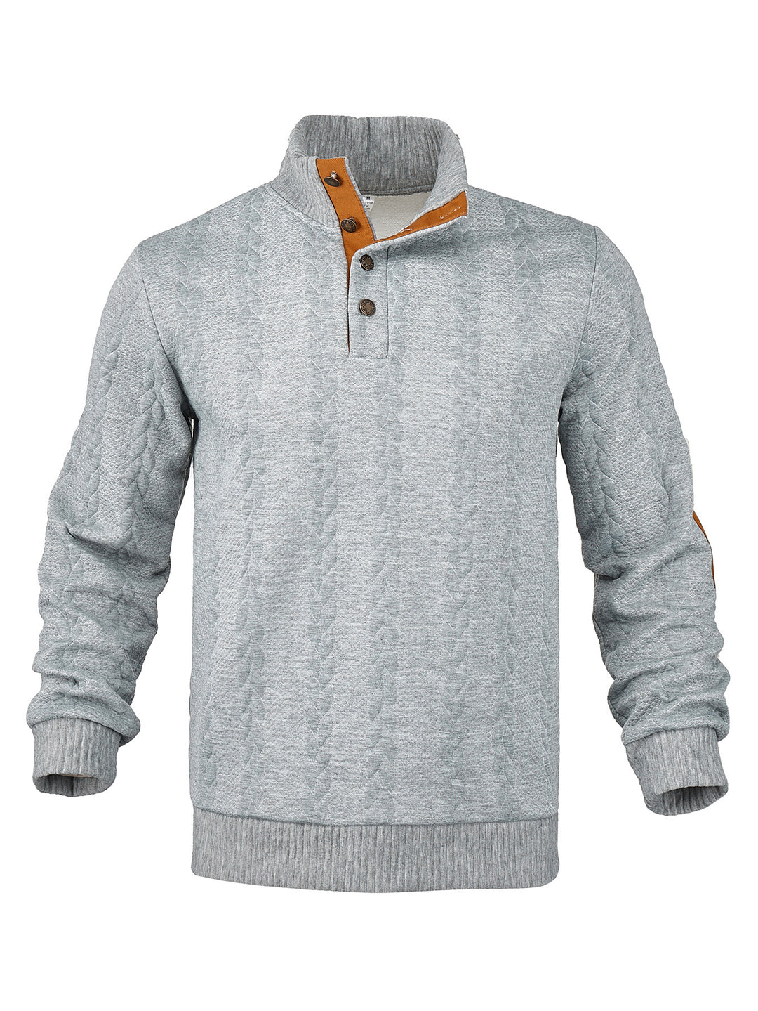 Herrer Grovstrik Pulli med højtstående krave og kontrasterende knapper Stilla