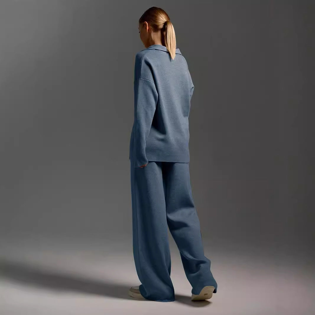 Dame afslappet sweatshirt-sæt med blødt materiale og løs pasform Stilla