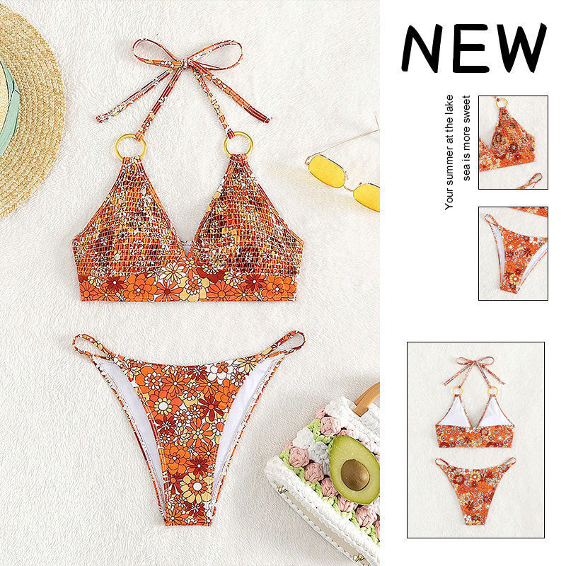 Dame triangel-bikini med dekorative ringformede accenter Skovae