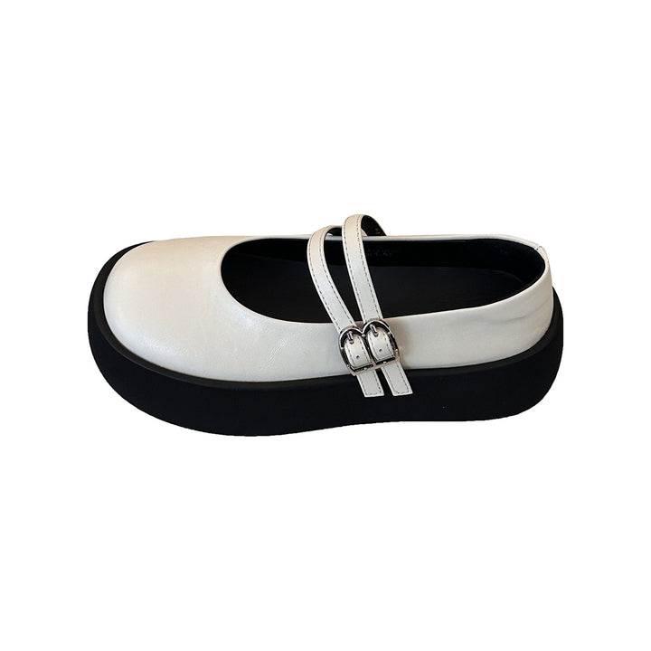 Femme Dobbelt-rem Platform Mary Jane Sko Stilla