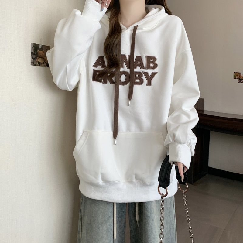 Femme Grafik Afslappet Fit Hoodie med Kænguru-lomme Stilla