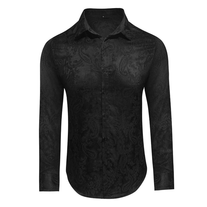 Herrer Langærmet Skjorte med luksuriøst Jacquard-mønster Stilla