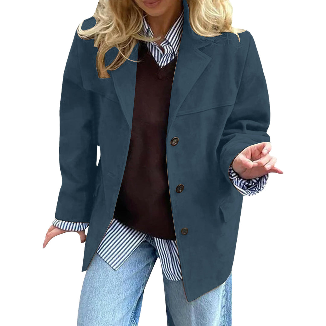 Kvinders elegante oversized blazer lavet af ruskindsimitation Stilla
