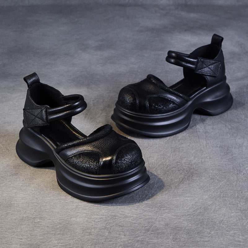 Femme Casual Plattform Mary Jane sko med justerbare stropper Stilla