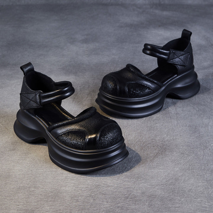 Femme Casual Plattform Mary Jane sko med justerbare stropper Stilla