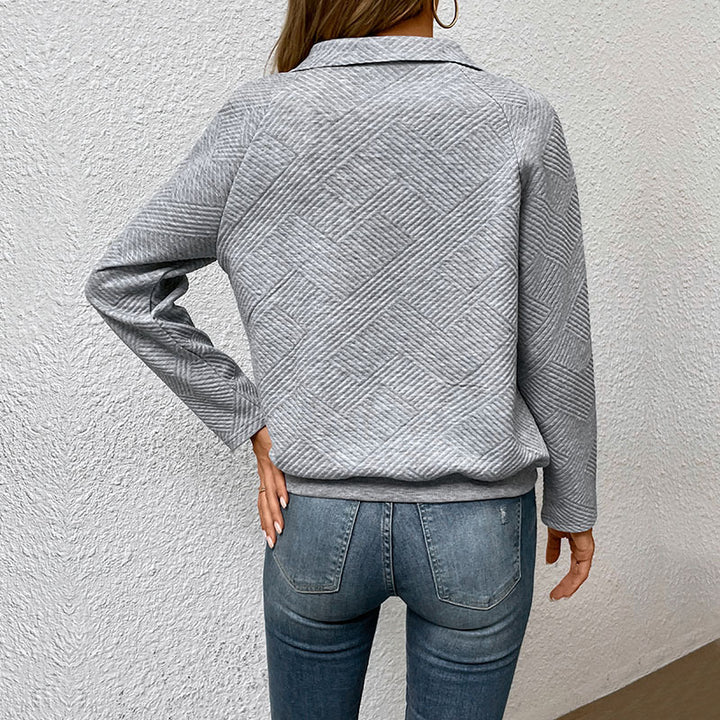 Dame sweatshirtjakke med struktureret design og hætte Stilla