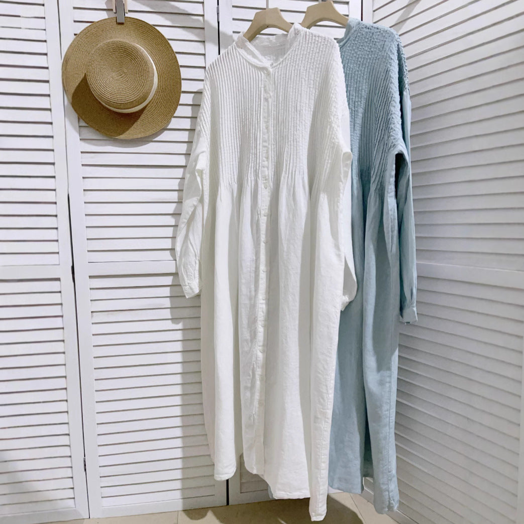 Femme Relaxed Fit Knaplukning Midi Kjole Stilla