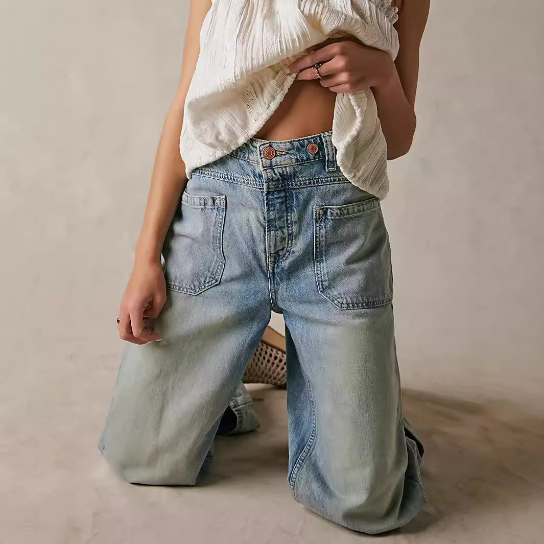 Dame Løst skårne jeans med høj talje og praktiske lommer Stilla