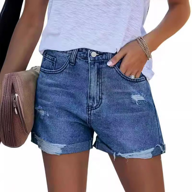 Dame jeans shorts i vintage stil Stilla