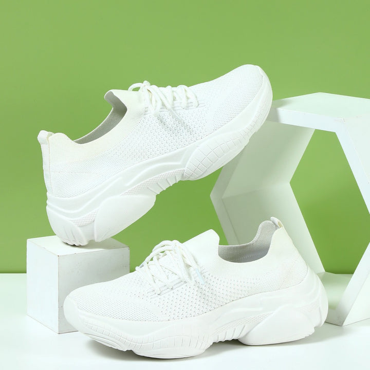 Dame Åndbare Fritids-Sneakers med elastisk Overmateriale og fleksibel Såle Stilla