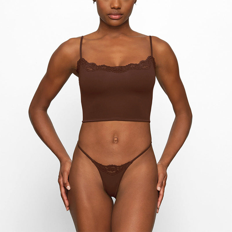 Dame spids-crop-top med justerbare stropper Stilla