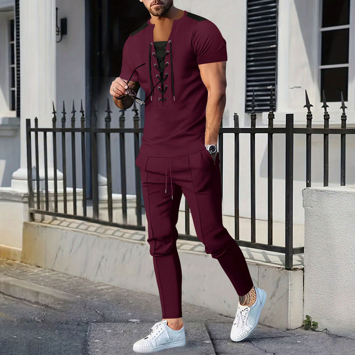 Herrer moderne fritidsoverdel og elegant joggingbuks Stilla