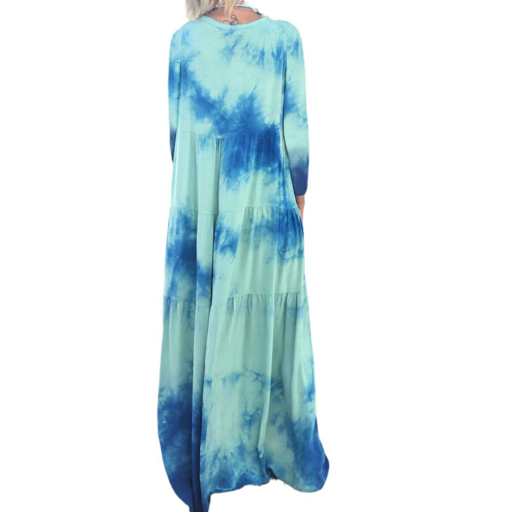 Dame Maxi-kjole med trendy batikdesign og afslappet snit Stilla