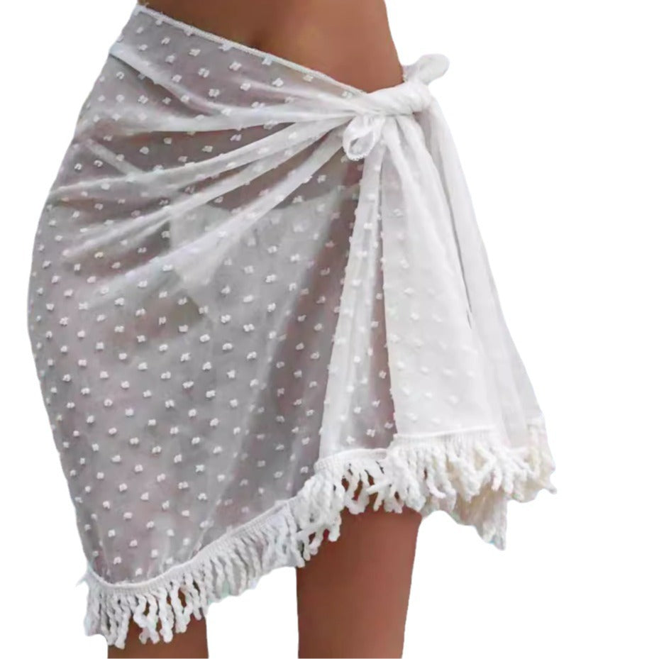 Dame luftig Sarong med frynsede accenter og gennemgående design Stilla