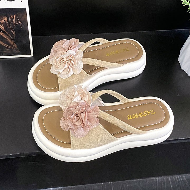Dame Plateau-sandaler med floral dekoration og dæmpende sål Stilla